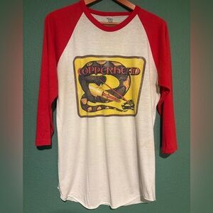Vintage Copperhead Snake Raglan Tee – Red/White Long Sleeve Baseball Shirt